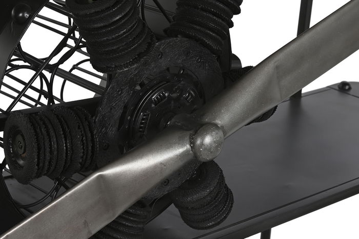 DKD Home Decor Consola Avion Negro Natural Metal Madera 191 x 91 x 58 cm