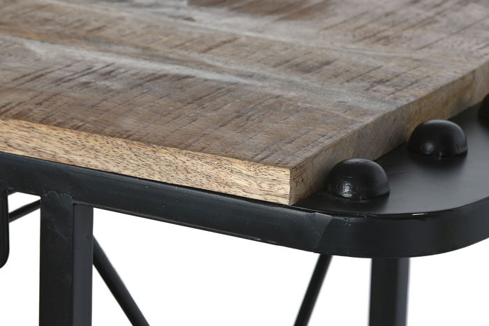 DKD Home Decor Consola Avion Negro Natural Metal Madera 191 x 91 x 58 cm