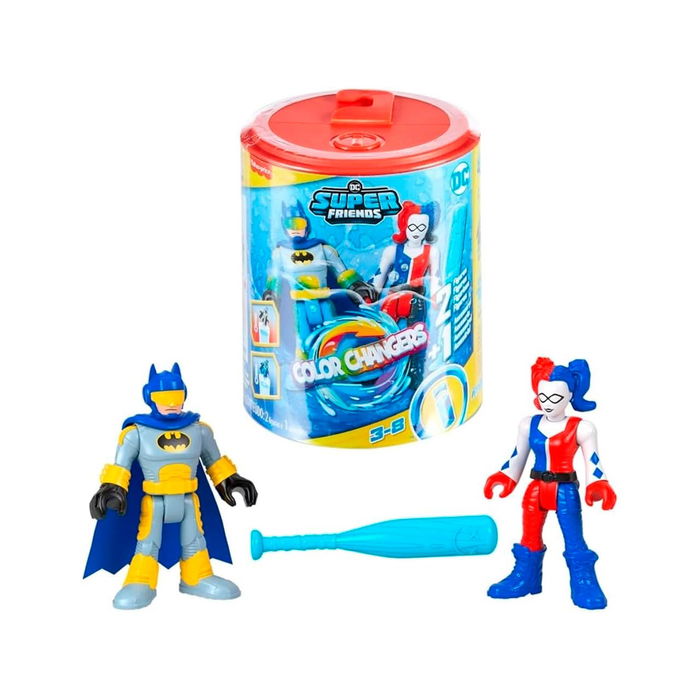 Fisher-Price Figuras DC Super Friends Imaginext HMX60 que Cambian de Color con Agua, Surtido de Figuras Articuladas para Niños +3 Años