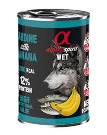 Alpha Spirit Alimento Húmedo Canino Sardina con Plátano Lata 6x400 gr