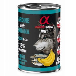 Alpha Spirit Comida Húmeda para Perros con Sardina y Plátano 400g