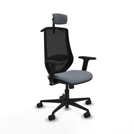 PIQUERAS Y CRESPO Silla de oficina Mardos con mecanismo Sincro, Gris y Negro