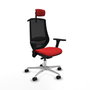 PIQUERAS Y CRESPO Silla de oficina Mardos con mecanismo Sincro/Traslack, Rojo y Negro