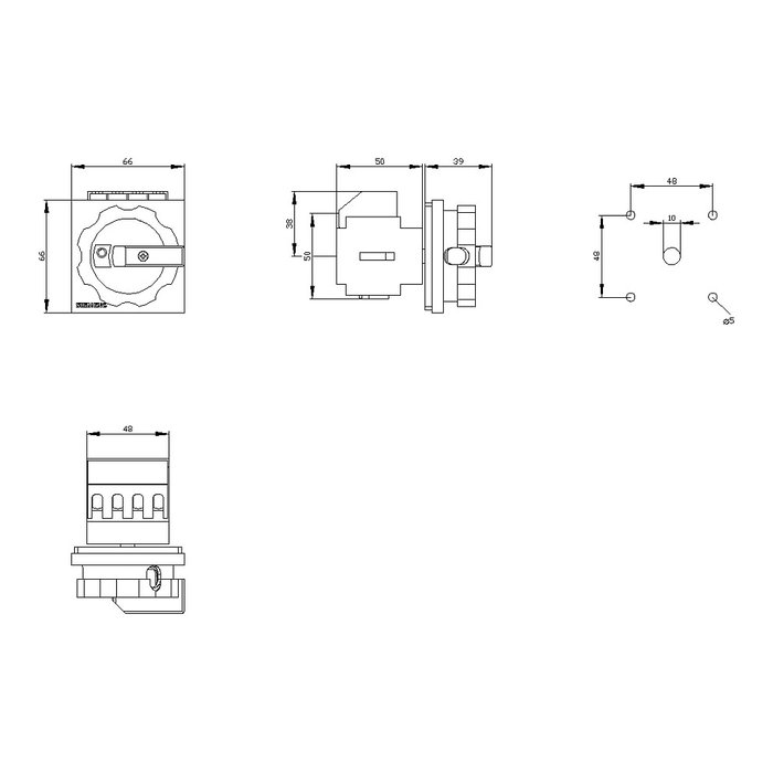Siemens 3LD2003-0TK53 Interruptor de 3 polos 16A 400V Siemens 3LD2003-0TK53 Interruptor de 3 polos 16A 400V