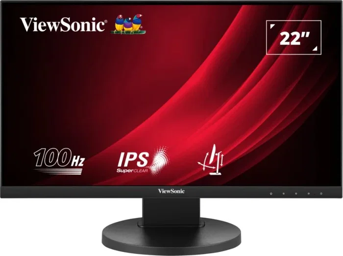 Viewsonic VG2208A Monitor LED 22" (55.9 cm) Full HD IPS, 100Hz, 5ms, Hub USB 3.2 Gen 1, DisplayPort, Altavoces, Negro, Montaje VESA 100x100 mm