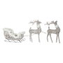 DKD Home Decor Set de Decoración de 3 LED en Mimbre Blanco 60x30x37 cm