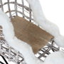 DKD Home Decor Set de Decoración de 3 LED en Mimbre Blanco 60x30x37 cm