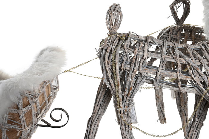 DKD Home Decor Blanco 30 x 37 x 60 cm Set de 3 Decoracion Navidad Alpina