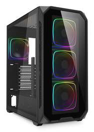 Sharkoon AK5G RGB Midi Tower Negro con Panel de Cristal Templado y 4 Ventiladores RGB Preinstalados