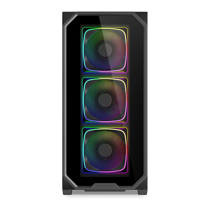 Sharkoon AK5G RGB Midi Tower Negro con Panel de Cristal Templado y 4 Ventiladores RGB Preinstalados