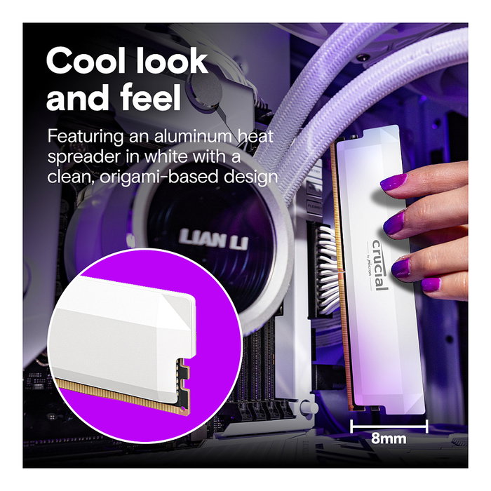 Crucial CP2K32G64C40U5W Pro 64GB Kit 2x32GB DDR5 6400MHz CL40 UDIMM, Compatible con Intel XMP 3.0 y AMD EXPO, Overclocking