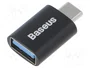 Baseus Adaptador USB-C a USB-A Ingenuity OTG negro de color negro