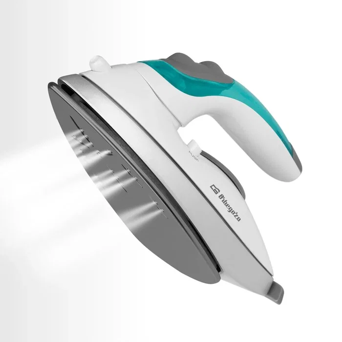Orbegozo SV 1020 Plancha de viaje con suela antiadherente, 1100 W, Azul y Blanco