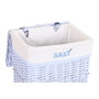 DKD Home Decor Set de 5 Cestas para la Ropa de Mimbre y Poliéster, Azul Celeste
