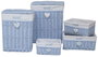 DKD Home Decor Cesta Ropa Baby Azul Celeste 34 x 56 x 44 cm Set de 5 Piezas Mimbre Poliester