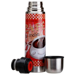 Cook Concept Termo Líquidos 450 Ml Acero Inoxidable Doble Pared Cierre Push 25x7 cm 4 Modelos Surtidos