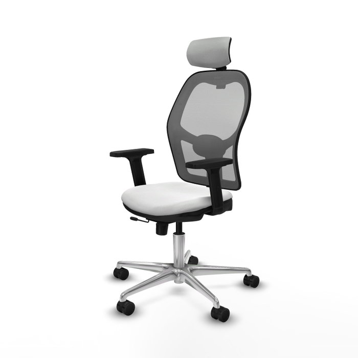 PIQUERAS Y CRESPO Silla de oficina Jorquera con mecanismo Sincro/Traslack, Blanco y Gris