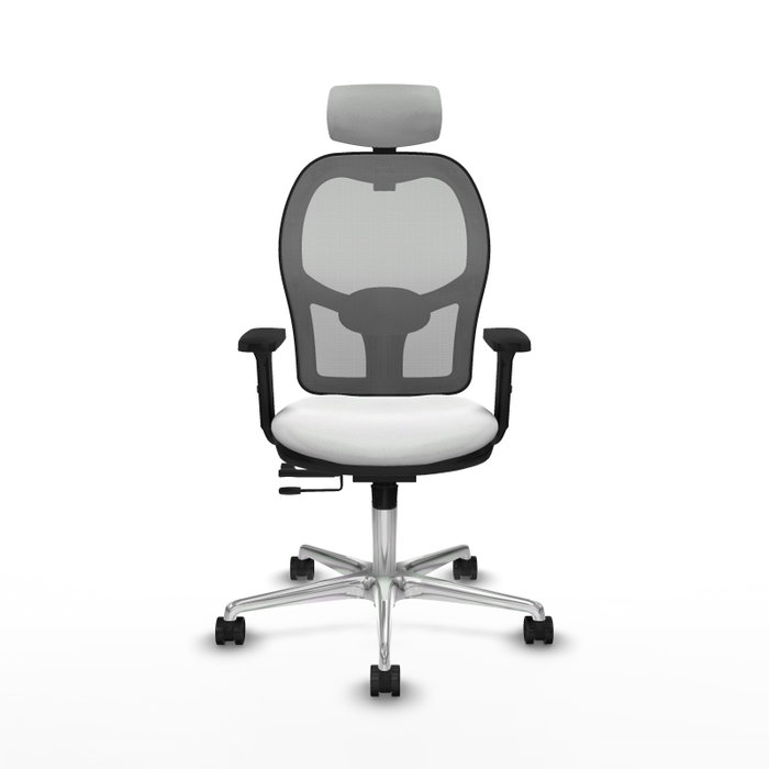 PIQUERAS Y CRESPO Silla de oficina Jorquera con mecanismo Sincro/Traslack, Blanco y Gris