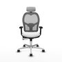 PIQUERAS Y CRESPO Silla de oficina Jorquera con mecanismo Sincro/Traslack, Blanco y Gris