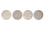 DKD Home Decor Set de 4 Platos de Porcelana Flores Beige