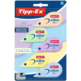 Tipp-Ex Corrector Mini Pocket Mouse Surtido Pastel, Blister de 5 Unidades