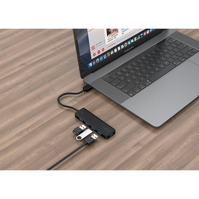 Gembird Hub de 4 puertos USB 3.1 Gen 1 Negro UHB-U3P4P-02