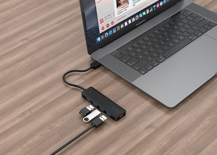 Gembird UHB-U3P4P-02 Hub USB 4 Puertos USB 3.1 Gen 1 Type-A 5 Gbps Negro - Compatible con USB 2.0 y Windows 10/11