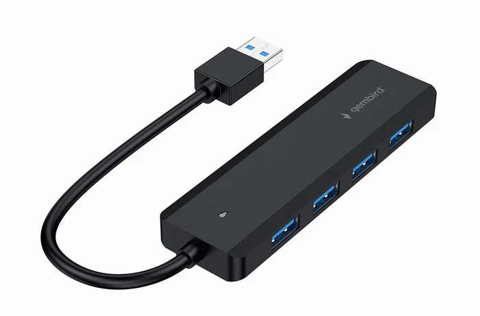 Gembird UHB-U3P4P-02 Hub USB 4 Puertos USB 3.1 Gen 1 Type-A 5 Gbps Negro - Compatible con USB 2.0 y Windows 10/11