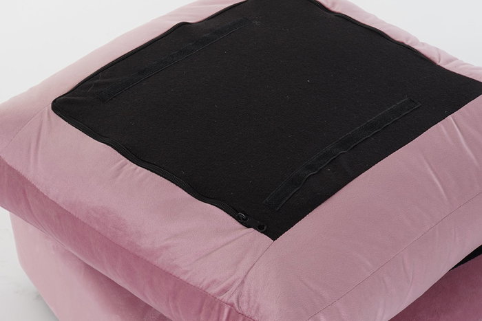DKD Home Decor Reposapiés de Poliester Rosa 55x55x30 cm DKD Home Decor Reposapiés de Poliester Rosa 55x55x30 cm