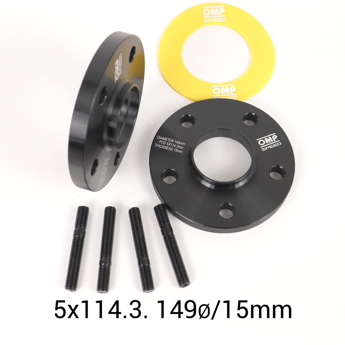 Omp Separadores Doble Centraje OMPS08731501 Ancho 15mm PCD 5x114.3 CB 64.1mm Aluminio Negro