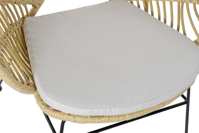 Silla de Jardín DKD Home Decor MB-166560 Negro Natural Marrón claro Metal ratán sintético 76 x 67 x 86 cm