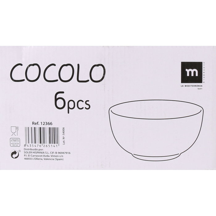 Bol La Mediterránea Cocolo 500 ml 0,5 L (24 Unidades)