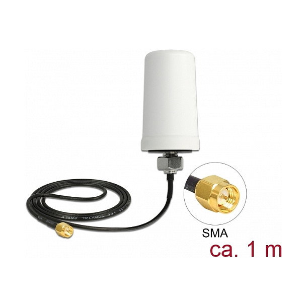 DeLOCK Antena LTE 12545 Omnidireccional con Conector SMA Blanco DeLOCK Antena LTE 12545 Omnidireccional con Conector SMA Blanco