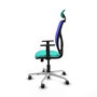 PIQUERAS Y CRESPO Silla de oficina Motilla con mecanismo Sincro/Traslack, Turquesa y Azul
