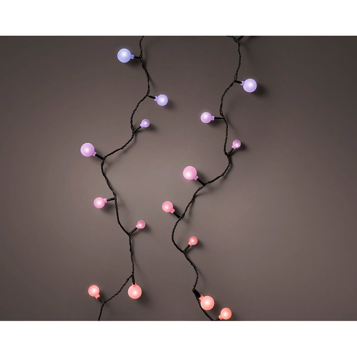 Lumineo Guirnalda LED Exterior Cherry 120 LEDs Multicolor IP44 14 m con Temporizador 8h/16h, Cable Negro 5m Lumineo Guirnalda LED Exterior Cherry 120 LEDs Multicolor IP44 14 m con Temporizador 8h/16h, Cable Negro 5m