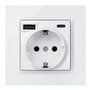 Simon Base enchufe schuko + usb a + c 10,5 w 16 a 250 v~, simon 10, blanco