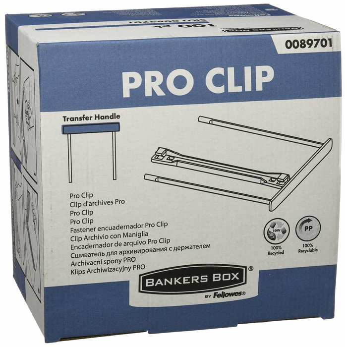 Fellowes 100 Fasteners de plástico Pro Clip blanco (100 mm) Fellowes 100 Fasteners de plástico Pro Clip blanco (100 mm)