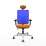 PIQUERAS Y CRESPO Silla de oficina Motilla con mecanismo Sincro/Traslack, Naranja y Azul