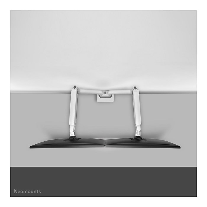 Newstar DS70S-950WH2 Brazo de monitor de gas para pantallas de 17 a 35 pulgadas, montaje en escritorio, soporte doble, blanco, capacidad 18 kg, VESA 100x100/75x75 mm
