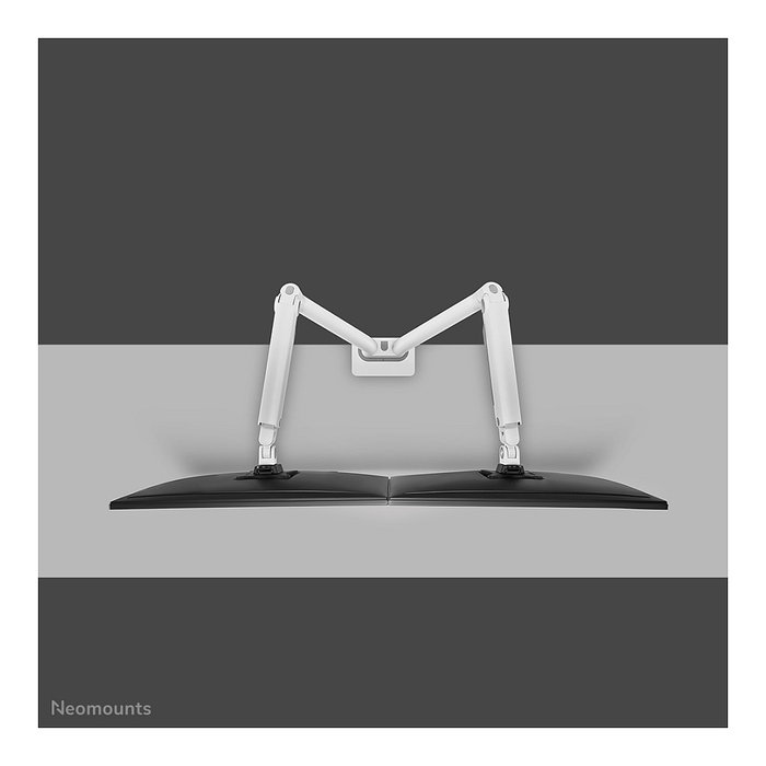 Newstar DS70S-950WH2 Brazo de monitor de gas para pantallas de 17 a 35 pulgadas, montaje en escritorio, soporte doble, blanco, capacidad 18 kg, VESA 100x100/75x75 mm