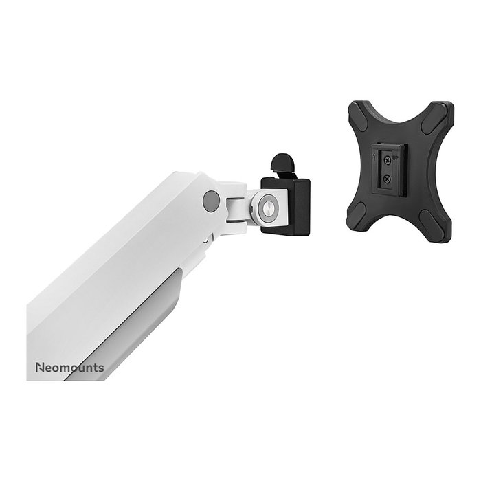 Newstar DS70S-950WH2 Brazo de monitor de gas para pantallas de 17 a 35 pulgadas, montaje en escritorio, soporte doble, blanco, capacidad 18 kg, VESA 100x100/75x75 mm