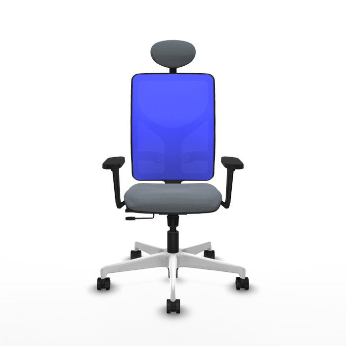 PIQUERAS Y CRESPO Silla de oficina Motilla con mecanismo Sincro/Traslack, Tela Gris y Malla Azul