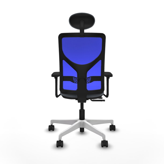PIQUERAS Y CRESPO Silla de oficina Motilla con mecanismo Sincro/Traslack, Tela Gris y Malla Azul