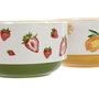DKD Home Decor Set de 2 Ensaladeras de Porcelana Frutas 24