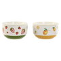 DKD Home Decor Set de 2 Ensaladeras de Porcelana Frutas 24