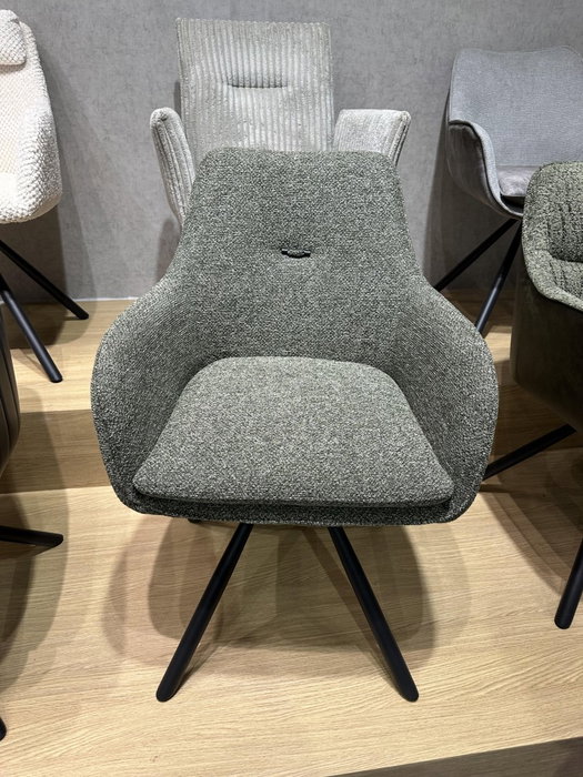 DKD Home Decor Silla de Poliéster y Metal Gris
