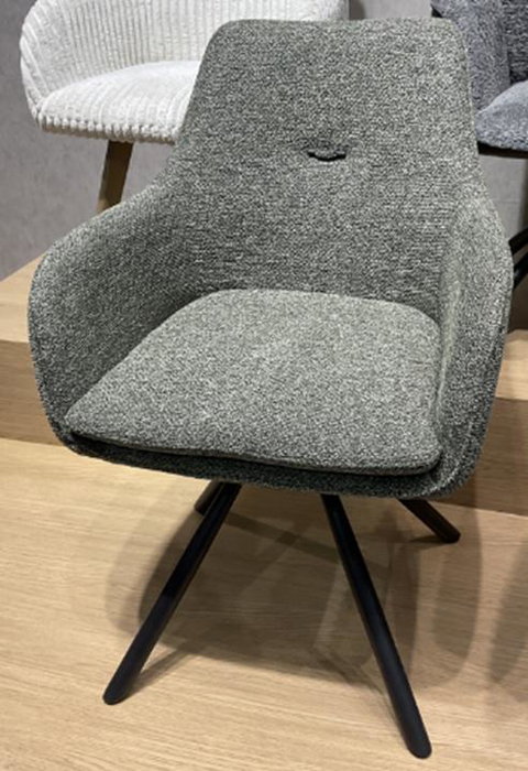 DKD Home Decor Silla de Poliéster y Metal Gris