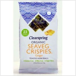 Clearspring Alga Nori Con Jengibre Snack 4Gr Horneada Vegana Sin Gluten