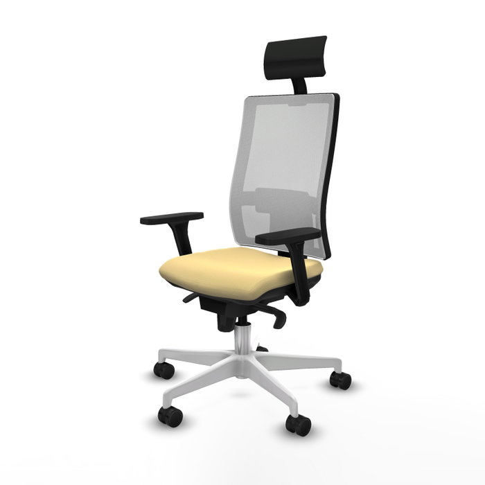 PIQUERAS Y CRESPO Silla de oficina Horna con Mecanismo Sincro, Crema y Blanco PIQUERAS Y CRESPO Silla de oficina Horna con Mecanismo Sincro, Crema y Blanco