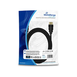 MEDIARANGE Cable HDMI MRCS155 3 Metros, 4K 3D, 10.2 Gbit/s, Conectores Chapados en Oro, Color Negro